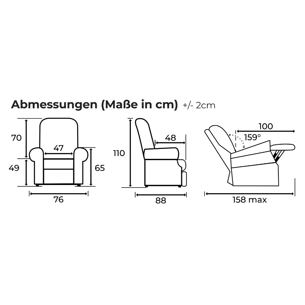 Aufstehsessel Cagliari Abmessungen.webp